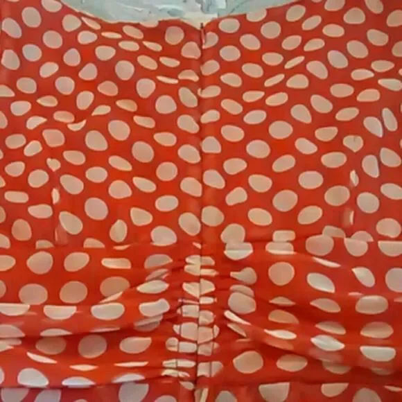 🎆Host Pick🎆🎉🎊Connected ORANGE Polka Dot Dress - Picture 5 of 8